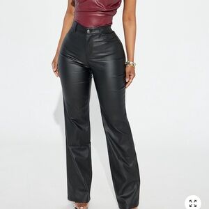 Fashion Nova Sammie High Rise Straight Leg Pant - Black